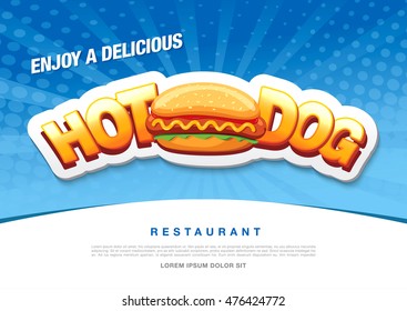 Hot Dog delicious food. Vector illustration