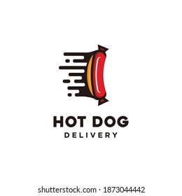 hot dog delivery logo design illustration
