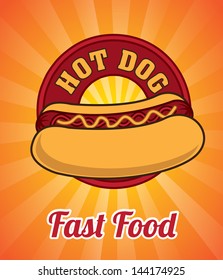 hot dog design over orange background vector illustration