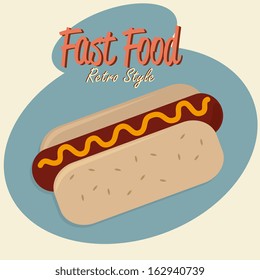 hot dog design over pink background vector illustration 