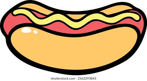 Hot Dog Digital Draw Illustration