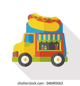 Hot Dog Dining Car Flat Icon