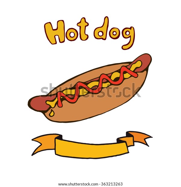 hot dog doodle