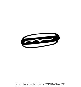 hot dog doodle illustration vector