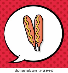 hot dog doodle, speech bubble