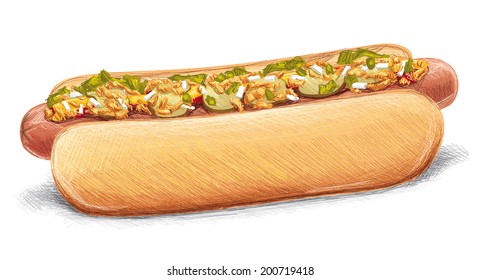 Hot Dog Drawing