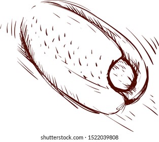 scharfe Hundezeichnung, Illustration, Vektorgrafik auf weißem Hintergrund.