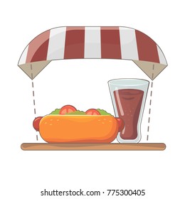 hot dog and drink