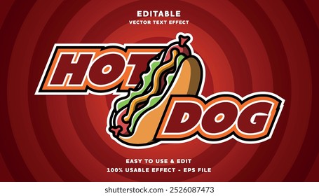 hot dog logotipo editável com estilo moderno e simples