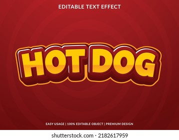 hot dog editable text effect template with abstract background use for business logo and brand