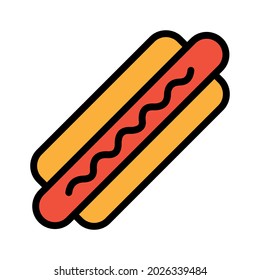 Hot Dog Emoji Icon Isolated Vector Illustration On White Background