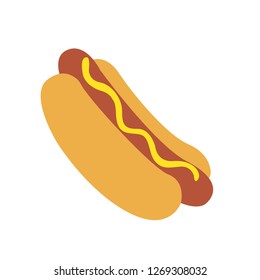 Hot dog emoji vector illustration food snack bun sausage mustard