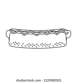Hot dog fast food black and white