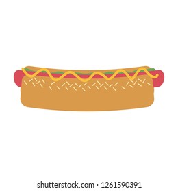 Hot dog fast food cartoon