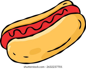 hot dog fast food Cartoon Vector Icon Illustration
