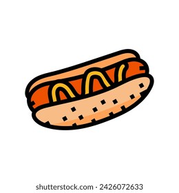 hot dog fast food color icon vector. hot dog fast food sign. isolated symbol illustration