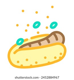 hot dog fast food color icon vector. hot dog fast food sign. isolated symbol illustration