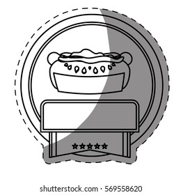 hot dog fast food emblem image vector illustration design