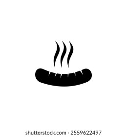 Hot Dog Fast food flat icon vector on black color