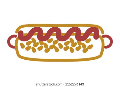 hot dog fast food icon