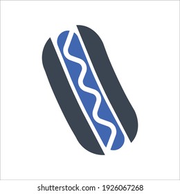 Hot dog fast food icon, Vector graphics