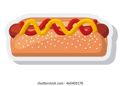 hot dog fast food icon vector illustration design