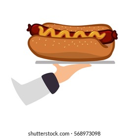 hot dog fast food icon image vector illustration design 
