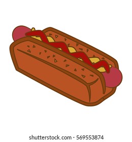 hot dog fast food icoon, vector illustration image