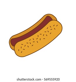hot dog fast food icoon, vector illustration image