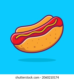 Hot dog. fast food illustration for poster, menu, brochure, web and fast food icon