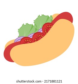 
Hot dog fast food illustration