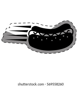 hot dog fast food image vector illustration design