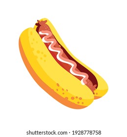 hot dog fast food isolated