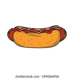 hot dog fast food isolated