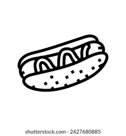 hot dog fast food line icon vector. hot dog fast food sign. isolated contour symbol black illustration