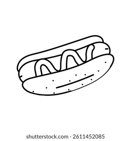 hot dog fast food line icon vector. hot dog fast food sign. isolated contour symbol black illustration