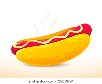 Hot Dog fast food menu, vector illustration isolated from background