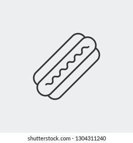 Hot dog, fast food modern simple flat clear outline vector icon
