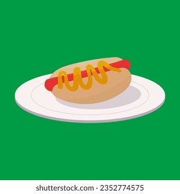 hot dog fast food plate icon element