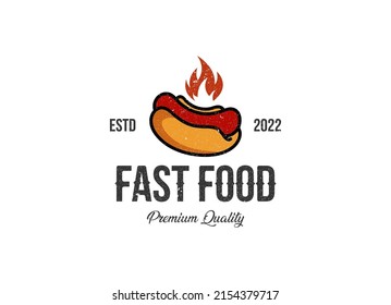 Hot Dog Fast Food Restaurant Logo Stock Vector (Royalty Free ...