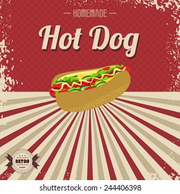 hot dog fast food retro template