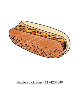 Hot dog fast food scribble