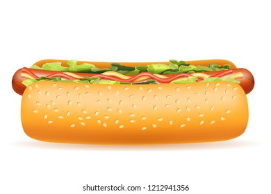 hot dog fast food stock vector illustration isolated on white background