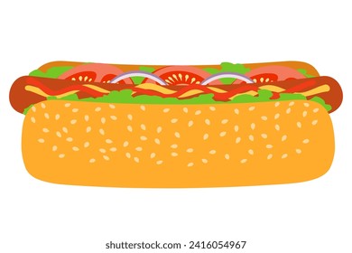 hot dog fast food stock vector illustration isolated on white background