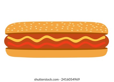 ilustración vectorial de la población de alimentos rápidos de hot dog aislada en fondo blanco