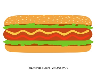 hot dog fast food stock vector illustration isolated on white background