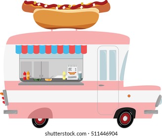 Hot dog fast food truck van