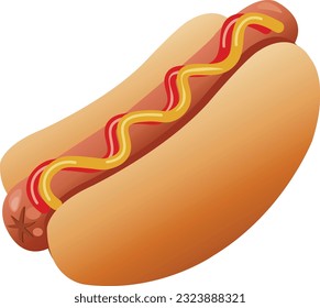 Hot Dog fast food Vector