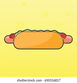 Hot dog, fast food, vector illustration