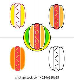 hot dog in flat design style